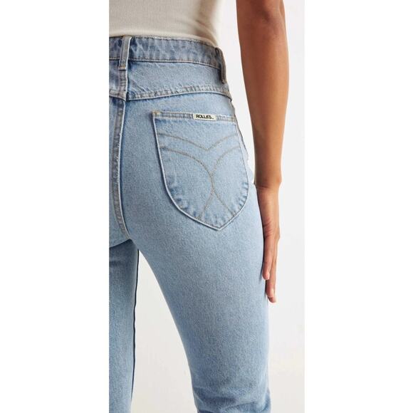 ROLLA'S Duster High Rise Slim Straight Jeans In Old Stone Size 31 - Picture 5 of 15